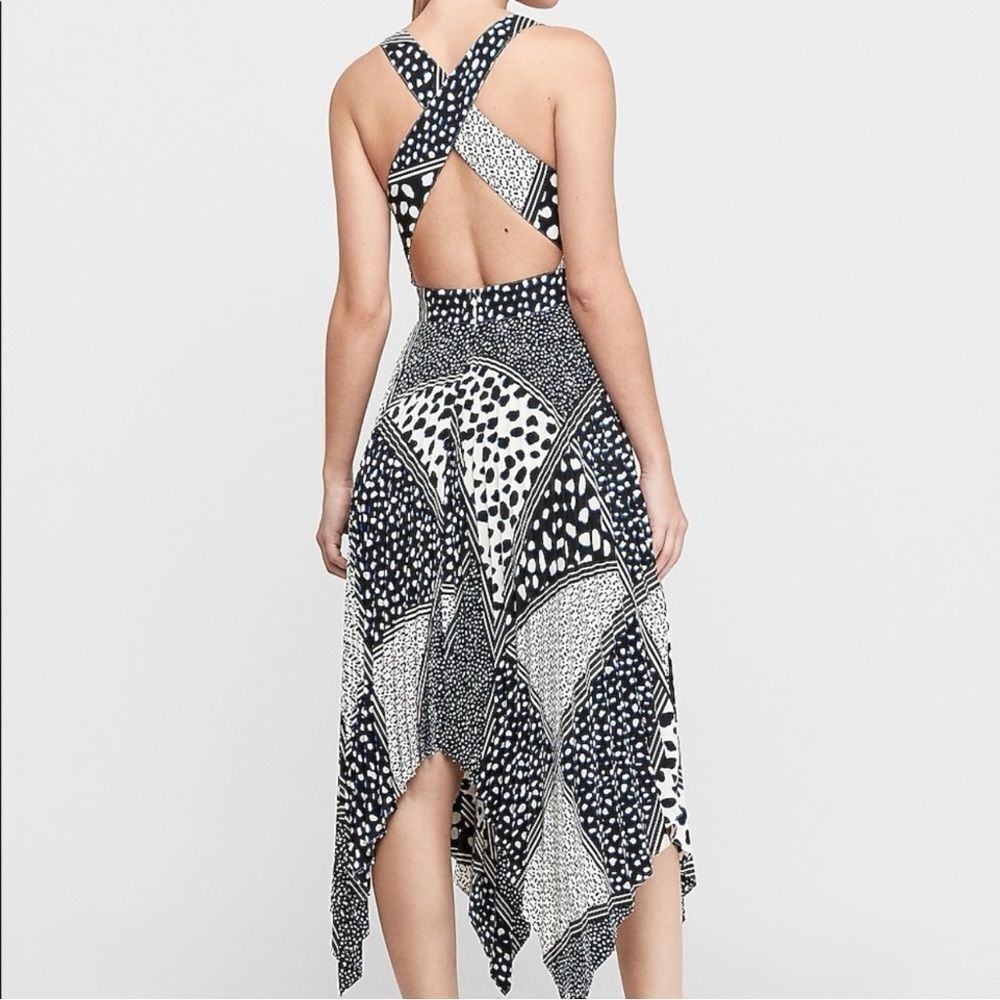 Express Women's Size 2 Black Patchwork Asymmetric… - image 2